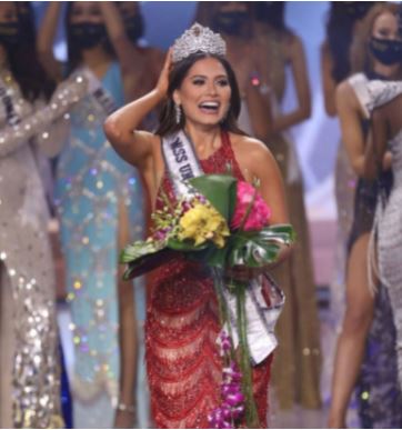 Alma Carmona's daughter Andrea Meza after being crowned as Miss Universe 2020